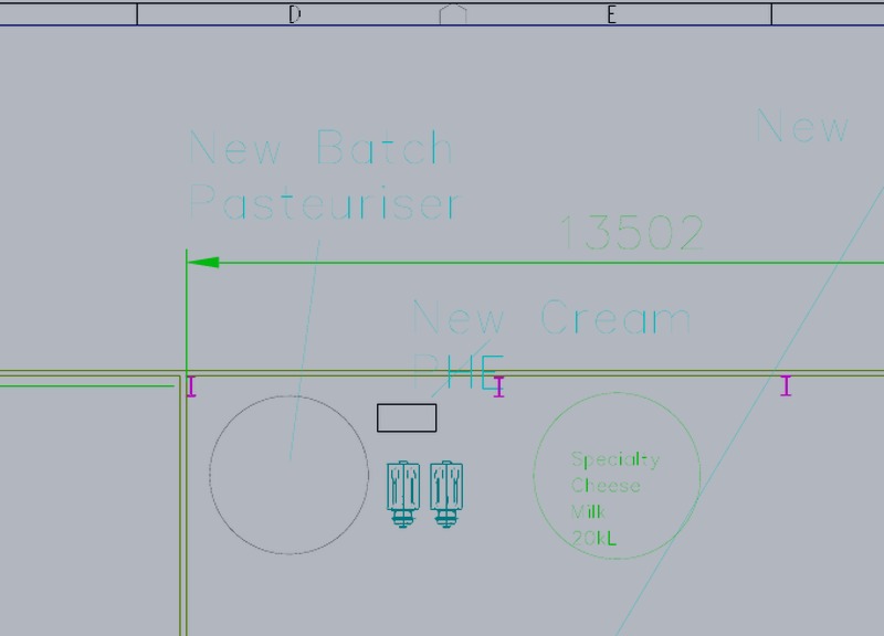 Dairy facility process layout drawing